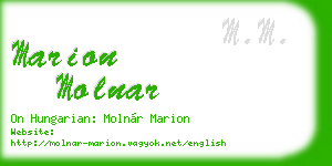 marion molnar business card